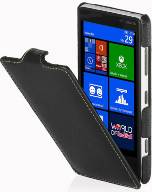 StilGut - UltraSlim Case für Nokia Lumia 820 aus Leder Navyblau