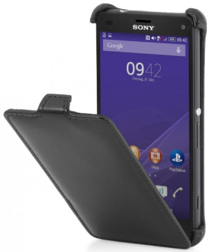 StilGut - Handyhülle für Sony Xperia Z3 Compact "Slim Case" Cognac Vintage