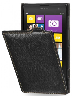 StilGut - UltraSlim Case für Nokia Lumia 1020 aus Leder Navyblau