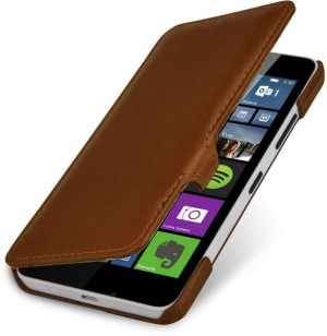 StilGut - Handyhülle für Lumia 640 "Book Type" mit Clip (Orange/Blau) Cognac
