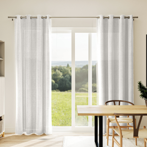 Voilages à Motifs Torsadé Gris