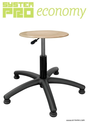 Taboret przemysłowy - sklejka drewniana, stopki - SystemPro