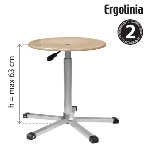 Taboret obrotowy (sklejka drewniana) - podnośnik pneumatyczny - Ergolinia