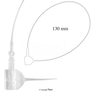 Nitki zabezpieczające do ręcznego etykietowania, opakowanie 5.000 szt., dł. 130 mm, neutral - Texi