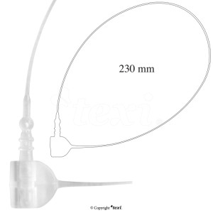 Nitki zabezpieczające do ręcznego etykietowania, opakowanie 5.000 szt., dł. 23 cm, neutral - Texi