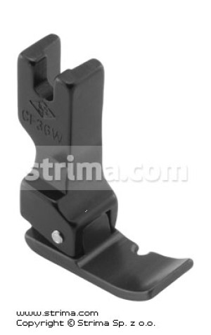 Stopka krawędziowa prawa pokryta PTFE szeroka szer. płozy 10,0mm