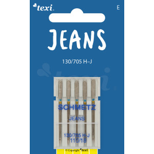Igły do denimu (jeansu) do maszyn domowych, 5 sztuk, grubość 110 - Texi