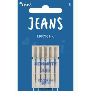 Igły do denimu (jeansu) do maszyn domowych, 5 sztuk, grubość 90 - Texi