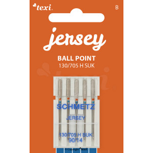 Igły kulkowe (średnia kulka) do maszyn domowych, 5 sztuk, grubość 90 - Texi