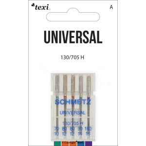Igły uniwersalne do maszyn domowych, 5 sztuk, grubość 70x1, 80x2, 90x1, 100x1 - Texi
