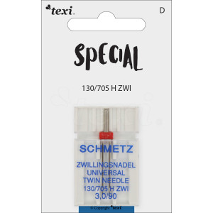 Igły do ściegu ozdobnego do maszyn domowych, para, grubość 90, rozstaw 3,0 mm - Texi