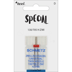 Igły do ściegu ozdobnego do maszyn domowych, para, grubość 90, rozstaw 4,0 mm - Texi