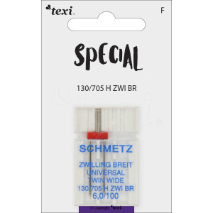 Igły do ściegu ozdobnego do maszyn domowych, para, grubość 100, rozstaw 6,0 mm - Texi