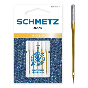 Igły złote do denimu (jeansu) SCHMETZ do maszyn domowych, 5szt.x100 - Schmetz