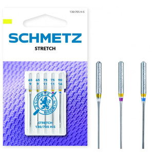 Igły do stretchu i dzianin SCHMETZ do maszyn domowych, 5szt. 2x65, 2x75, 1x90 - Schmetz