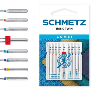 Igły SCHMETZ, 9 szt. (130/705H 1x70, 2x80, 1x90 + 130/705 H-J 1x90, 1x100 + 130/705 H-S 1x75, 1x90, 130/705 H ZWI NE2,0 1x80) - Schmetz