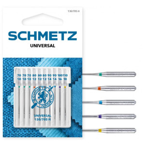 Igły uniwersalne SCHMETZ do maszyn domowych, 10szt. 3x70, 3x80, 2x90, 1x100, 1x110 - Schmetz