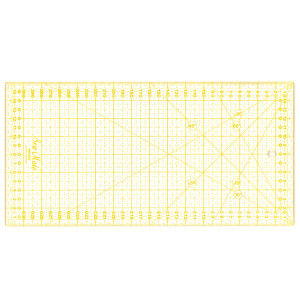 Liniał do patchworku i quiltingu, 160x320 mm, podziałka centymetrowa, żółta - Texi