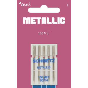 Igły do haftu nićmi metalicznymi do maszyn domowych, 5 sztuk, grubość 90 - Texi