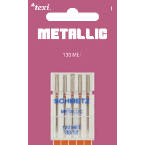 Igły do haftu nićmi metalicznymi do maszyn domowych, 5 sztuk, grubość 80 - Texi