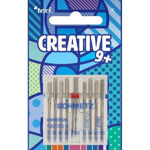 Igły do maszyn domowych MIX, 9 sztuk,130/705H 70x1, 80x2, 90x1, 130/705 H-J 90x1, 100x1, 130/705 H-S 75x1, 90x1, 130/705 H ZWI NE2,0 80x1 - Texi