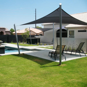SUNNY INCH ® Voile d'ombrage imperméable 220g/m² - 5 x 5 m - Haute densité - Tissu déperlant - Gris ardoise