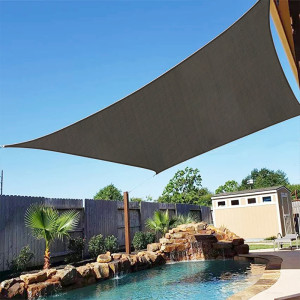 SUNNY INCH ® Voile d'ombrage imperméable 220g/m² - 5 x 4 m - Haute densité - Tissu déperlant - Gris ardoise
