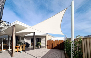 SUNNY INCH ® Voile d'ombrage imperméable 220g/m² - 4 x 4 x 5,66 m - Haute densité - Tissu déperlant