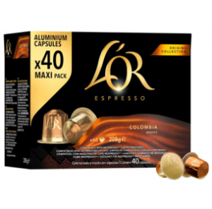 100 Colombia L'or Espresso-kaffeekapseln – Nespresso-kompatible Aluminiumkapseln