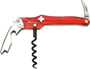 Heidi Cheese Line Korkenzieher rot mit Schweizerkreuz