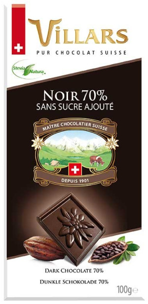 Villars Stevia Zartbitterschokolade 100g