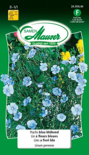 Samen Mauser Flachs blau bl&uuml;hend Blumensamen