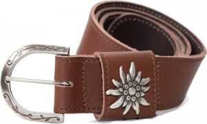 Karlen Swiss Edelweiss G&uuml;rtel braun 120cm