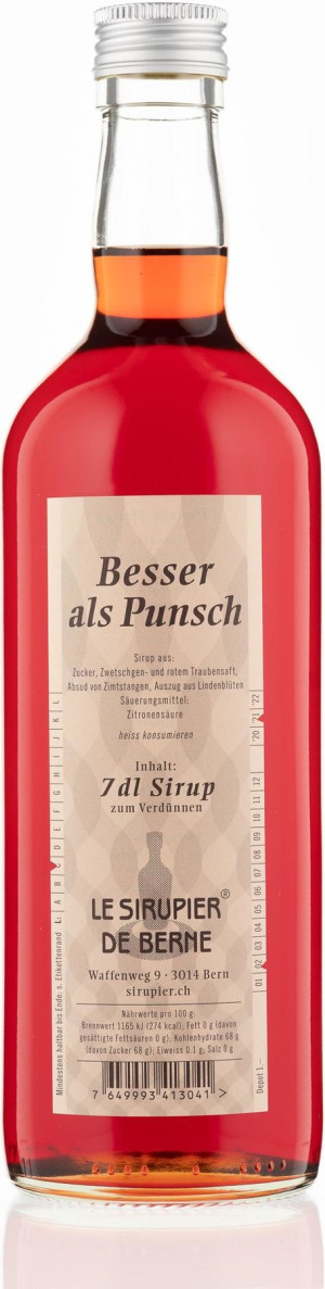 Le Sirupier de Berne Besser als Punsch Sirup 0,7 l