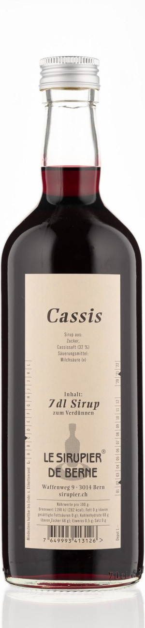 Le Sirupier de Berne Cassis Sirup 0,7 l
