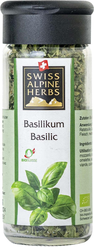 Swiss Alpine Herbs Bio Basilikum Gew&uuml;rz 8g