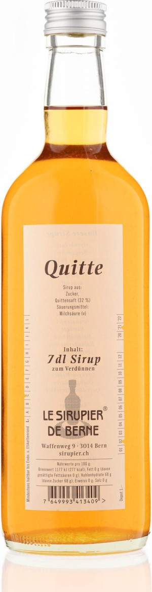 Le Sirupier de Berne Quitten Sirup 0,7 l
