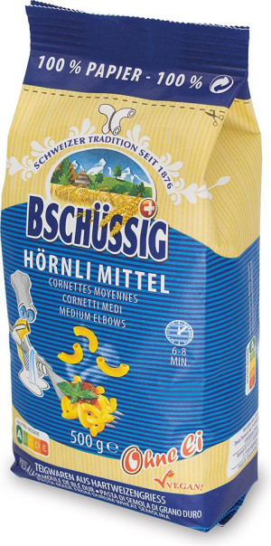 Bsch&uuml;ssig H&ouml;rnli mittel ohne Ei 500g