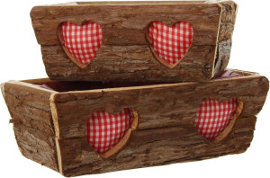 Swiss Finest Holz-Pflanzkasten Karo 2er Set