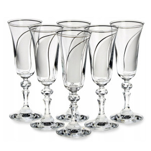 Komplet kieliszków do szampana 150 ml SATYNOWA ŁEZKA