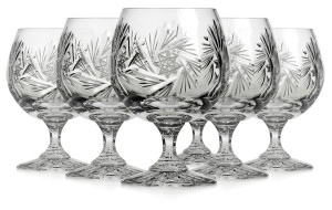 Piękne kryształowe kieliszki do koniaku JULIA Młynek 250ml 6szt