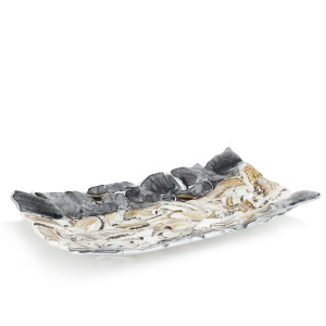 Ekskluzywna prostokątna szklana patera na owoce pizze 39cm "44A"