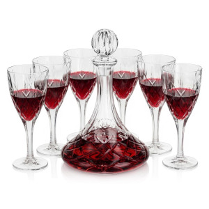 Kryształowy zestaw do wina 6+1 BOHEMIA Brixton karafka + kieliszki
