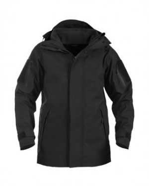 Mil-Tec Allvädersjacka med Fleecefoder (Färg: Svart, Storlek: 2XL)