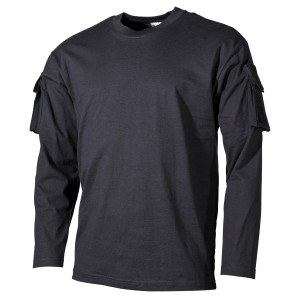 MFH - Max Fuchs MFH US Tactical Shirt Långärmad (Färg: Svart, Storlek: L)