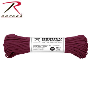 Rothco 550lb Type III Paracord 30m (Färg: Burgundy)
