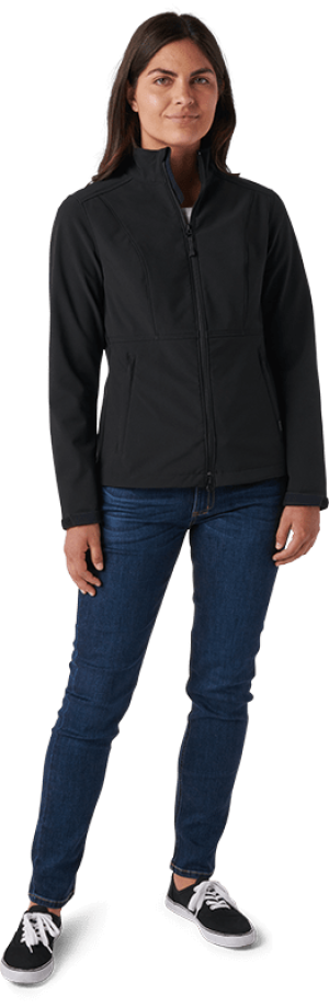 5.11 Tactical Women Leone Softshell Jacket (Färg: Svart, Storlek: Small)