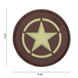 101 INC PVC Patch - Allied star (Färg: Brun)