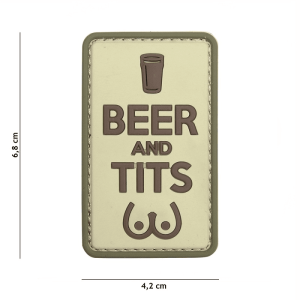 101 INC PVC Patch - Beer and Tits (Färg: Coyote)