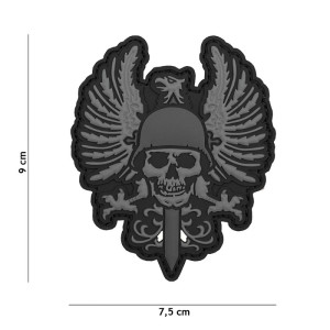 101 INC PVC Patch - Spanish Skull (Färg: Grå)
